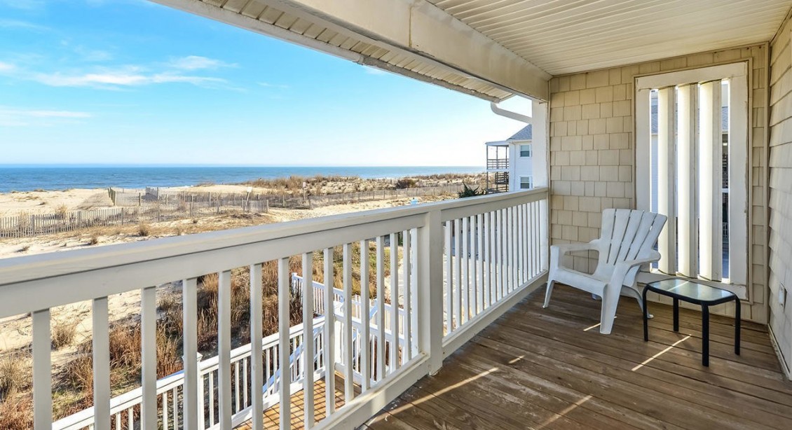 Upstairs Oceanfront Balcony at Dune House 1