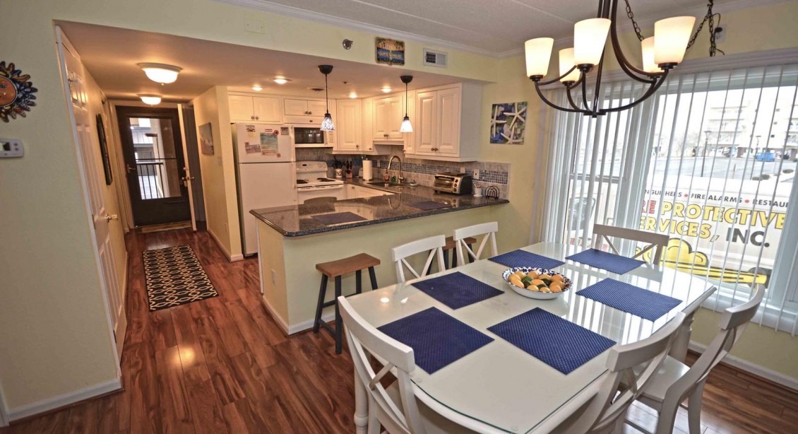 Dining Area and Kitchen at Sandpiper Dunes 113