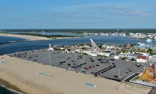 Aerial view of Ocean City, Maryland Inlet