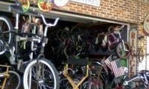 Bikes in front of Bicycle Rental Shop